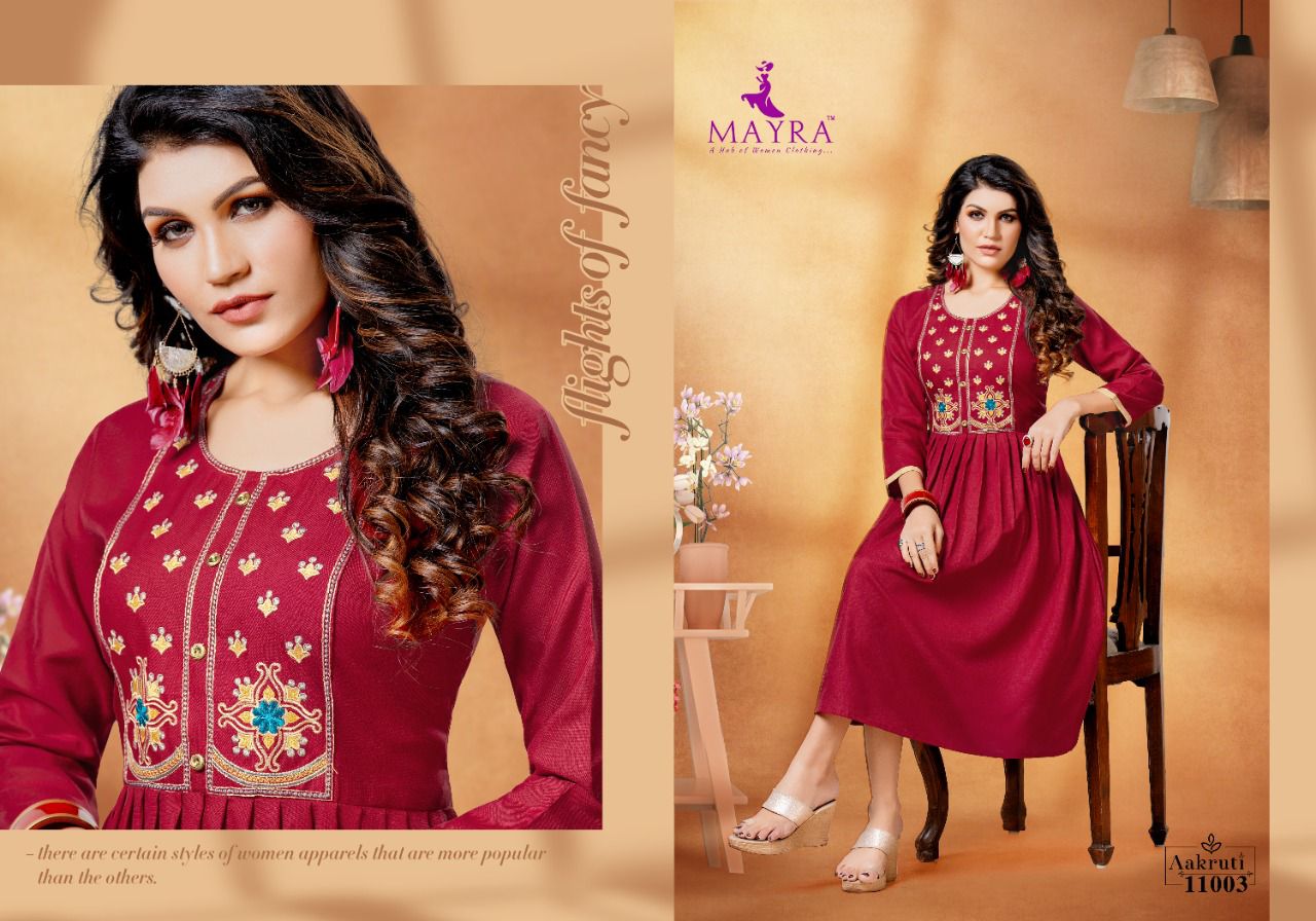 Mayra Aakruti Fancy Heavy Ethnic Wear Latest Designer Kurti Collection